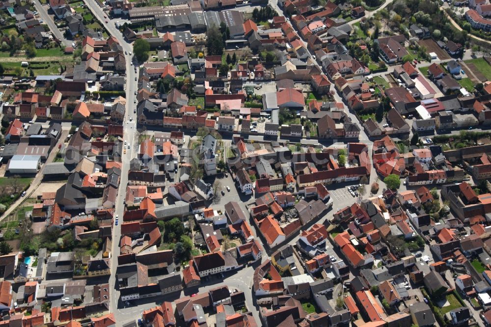 Wallertheim from above - Local view of Wallertheim in the state of Rhineland-Palatinate