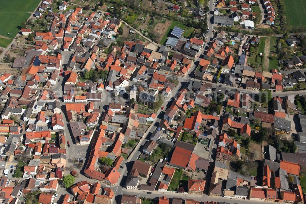 Aerial image Wallertheim - Local view of Wallertheim in the state of Rhineland-Palatinate