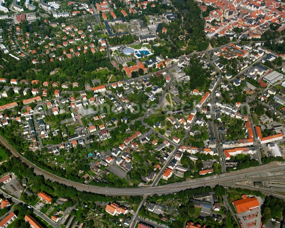 Aerial image Wasserberg - Town View of the streets and houses of the residential areas in Wasserberg in the state Saxony, Germany