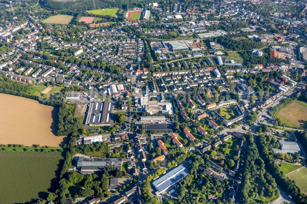 Aerial image Wattenscheid - Town View of the streets and houses of the residential areas in Wattenscheid in the state North Rhine-Westphalia, Germany