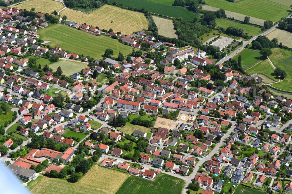 Weichs from the bird's eye view: Town View of the streets and houses of the residential areas in Weichs in the state Bavaria, Germany