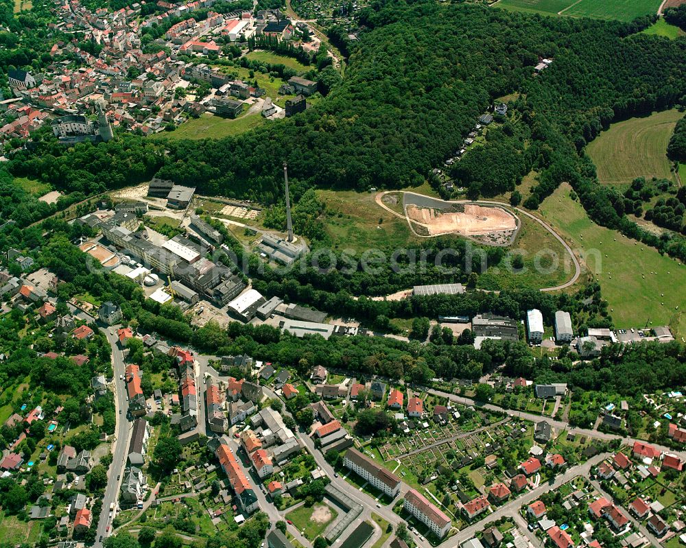 Aerial image Weida - Town View of the streets and houses of the residential areas in Weida in the state Thuringia, Germany