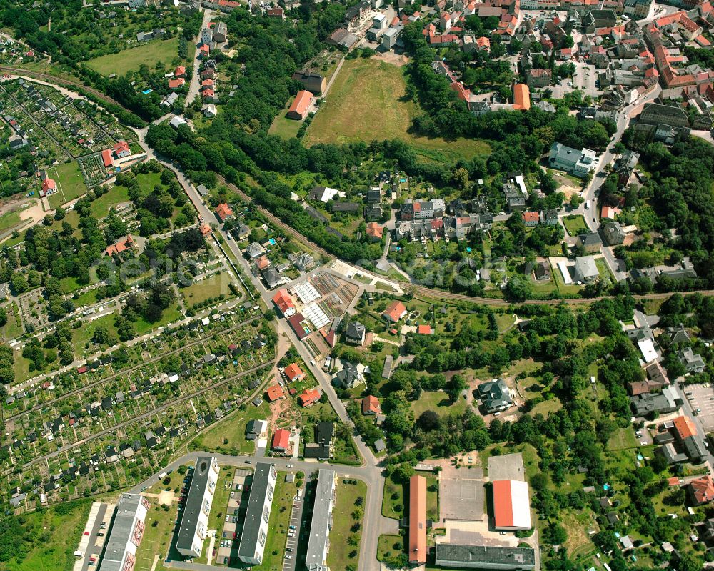 Aerial photograph Weida - Town View of the streets and houses of the residential areas in Weida in the state Thuringia, Germany