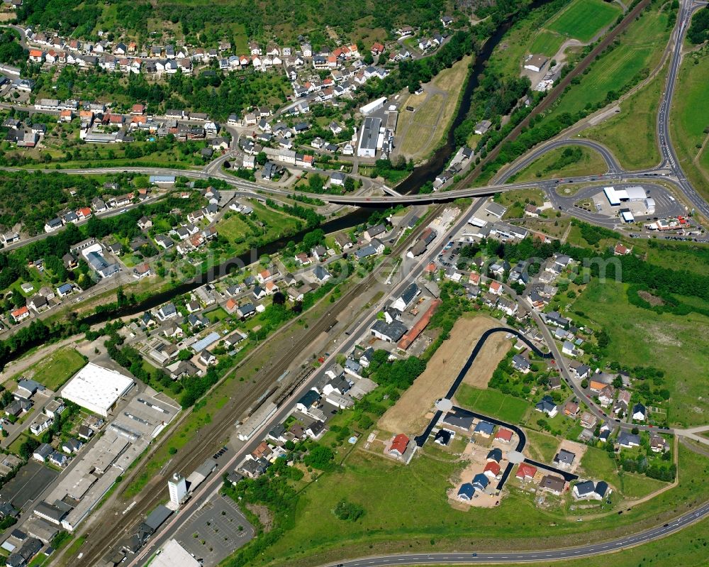 Aerial image Weierbach - Town View of the streets and houses of the residential areas in Weierbach in the state Rhineland-Palatinate, Germany