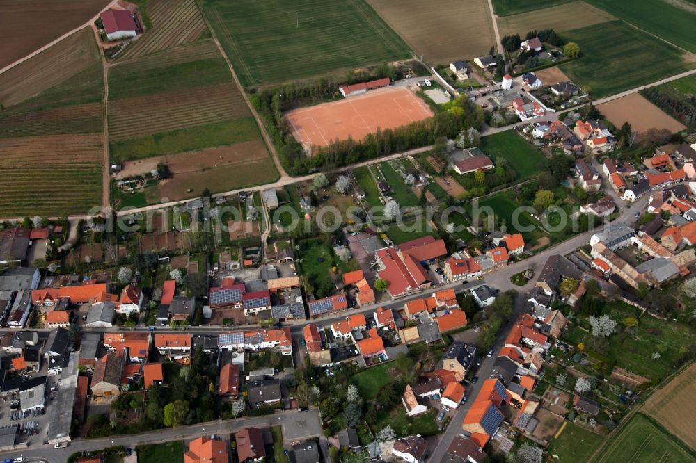 Aerial image Wendelsheim - Townscape of Wendelsheim is a municipality in the district Alzey-Worms in Rhineland-Palatinate