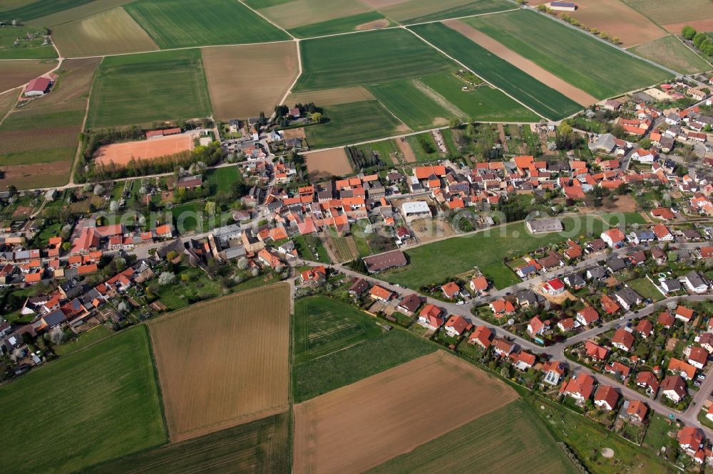 Aerial photograph Wendelsheim - Townscape of Wendelsheim is a municipality in the district Alzey-Worms in Rhineland-Palatinate