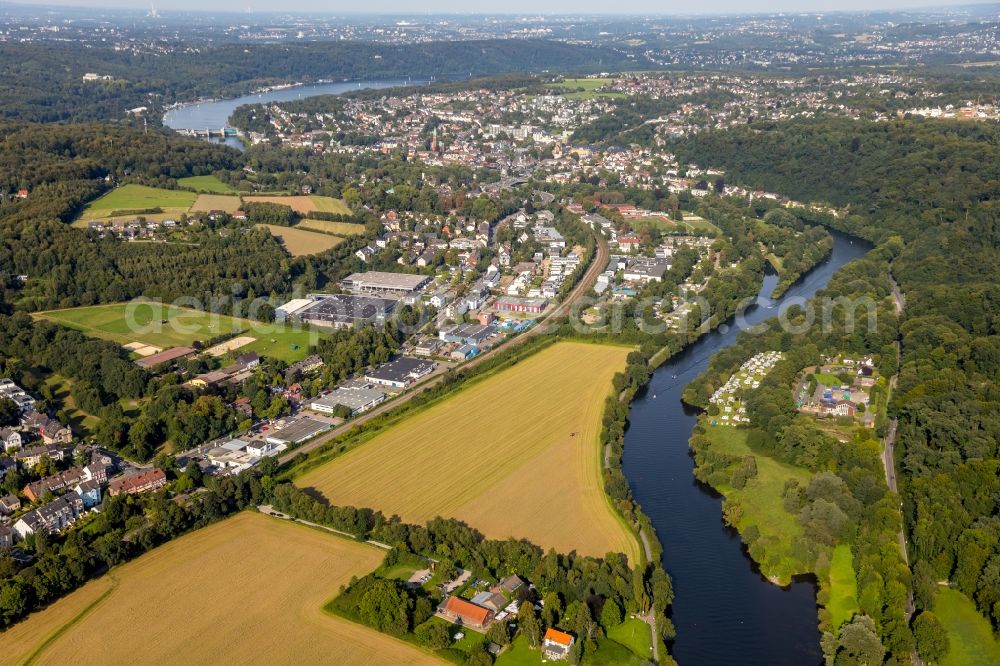 Aerial image Werden - Town View of the streets and houses of the residential areas in Werden in the state North Rhine-Westphalia, Germany