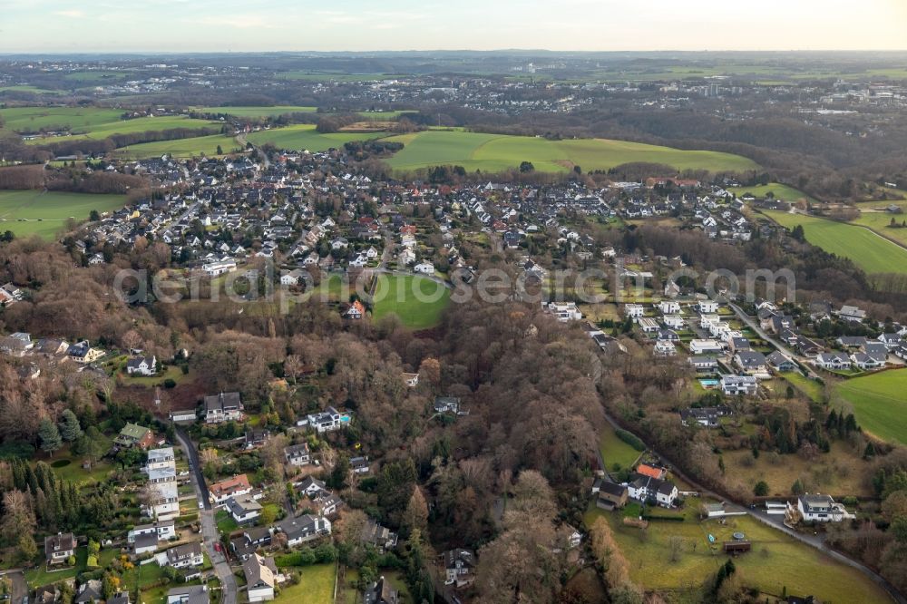 Aerial image Werden - Town View of the streets and houses of the residential areas in Werden in the state North Rhine-Westphalia, Germany