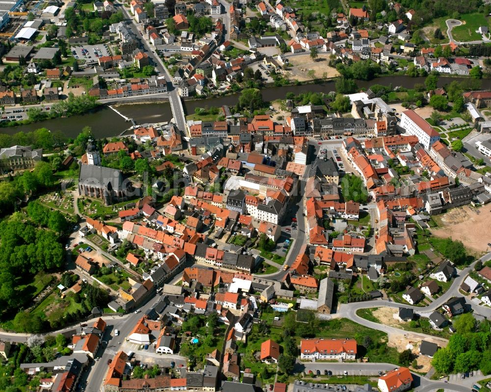 Aerial photograph Wernsdorf - Town View of the streets and houses of the residential areas in Wernsdorf in the state Saxony, Germany