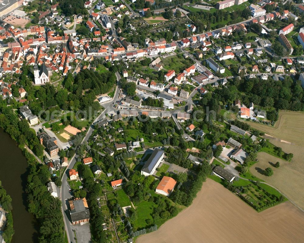 Aerial photograph Wernsdorf - Town View of the streets and houses of the residential areas in Wernsdorf in the state Saxony, Germany