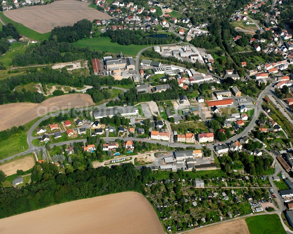 Wernsdorf from above - Town View of the streets and houses of the residential areas in Wernsdorf in the state Saxony, Germany