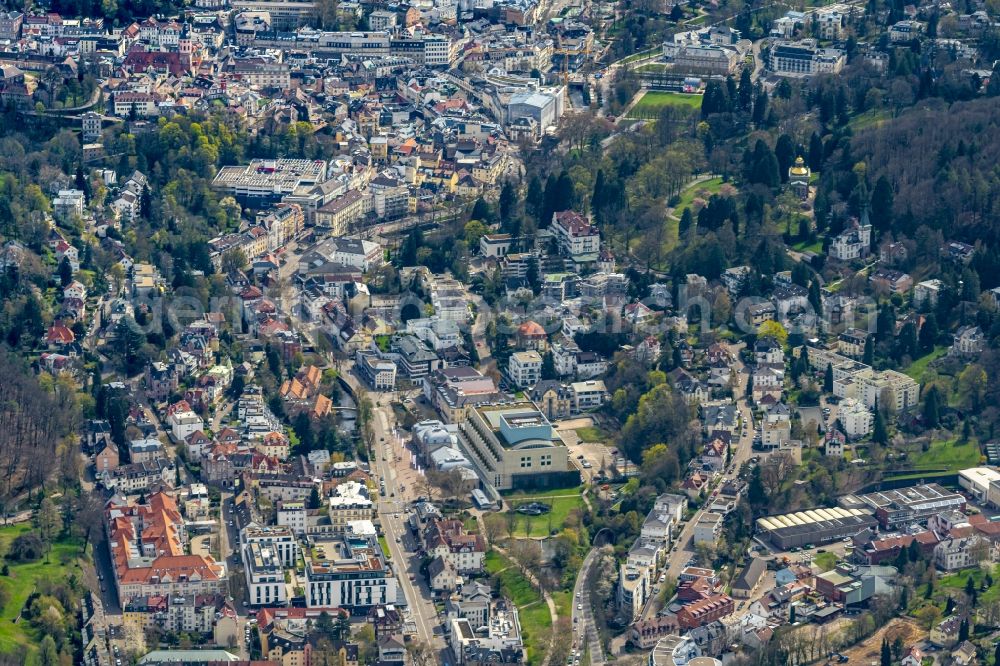 Aerial photograph Baden-Baden - Town View of the streets and houses of the residential areas in Baden-Baden in the state Baden-Wuerttemberg, Germany