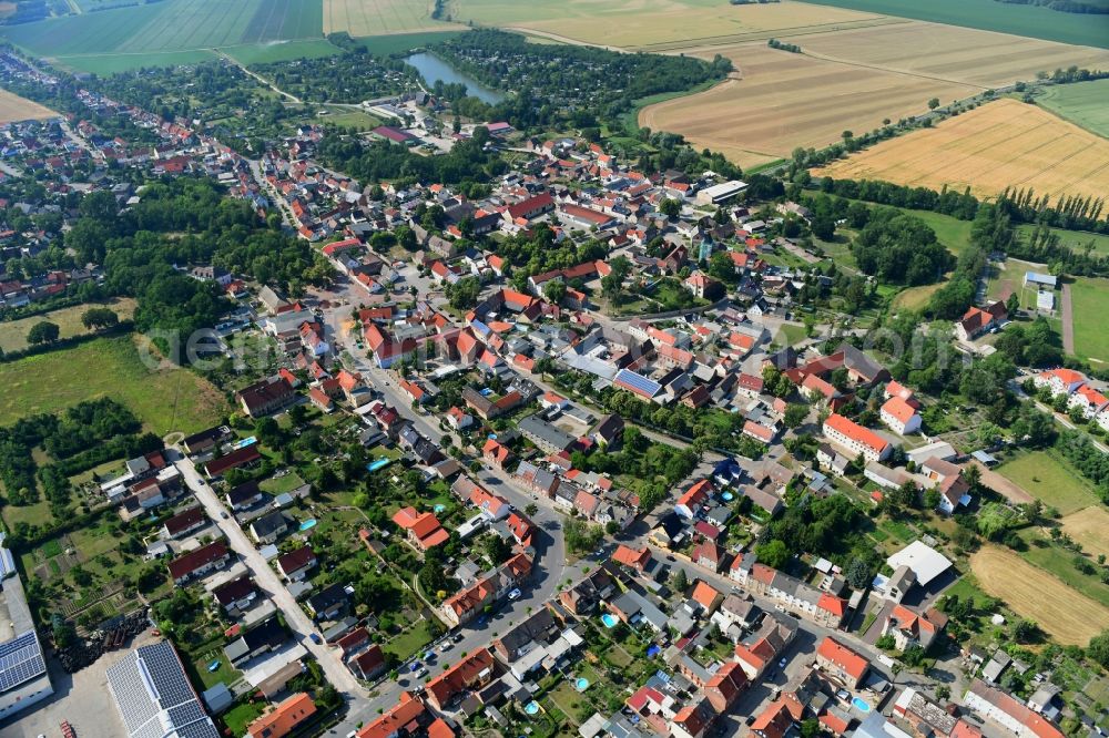 Aerial image Westeregeln - Town View of the streets and houses of the residential areas in Westeregeln in the state Saxony-Anhalt, Germany