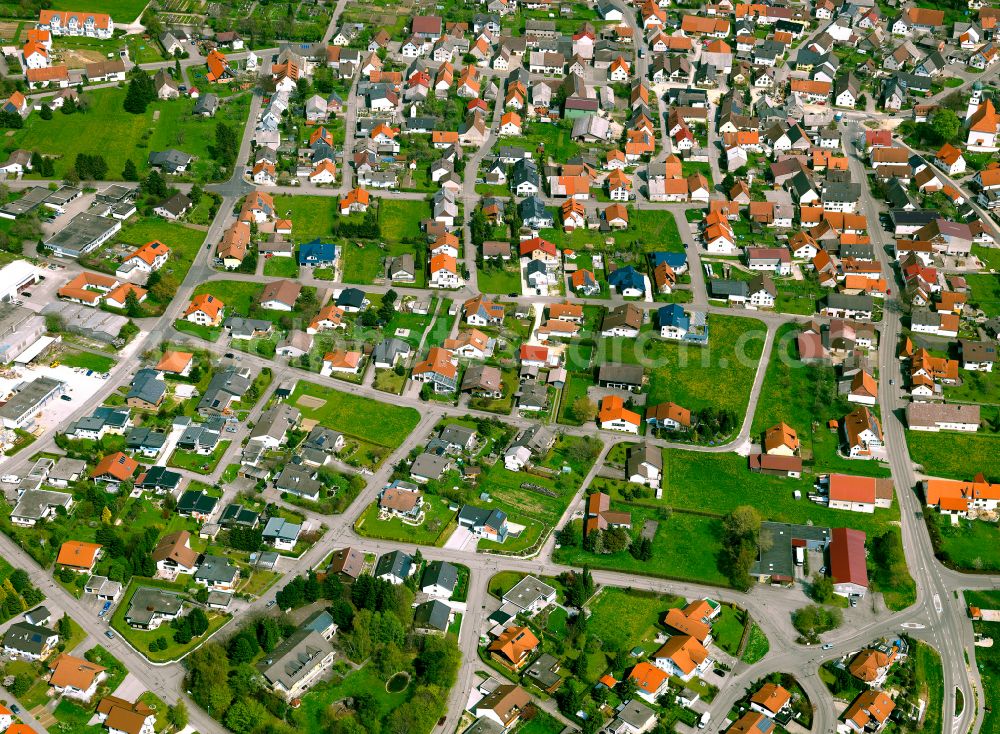 Aerial photograph Westerheim - Town View of the streets and houses of the residential areas in Westerheim in the state Baden-Wuerttemberg, Germany