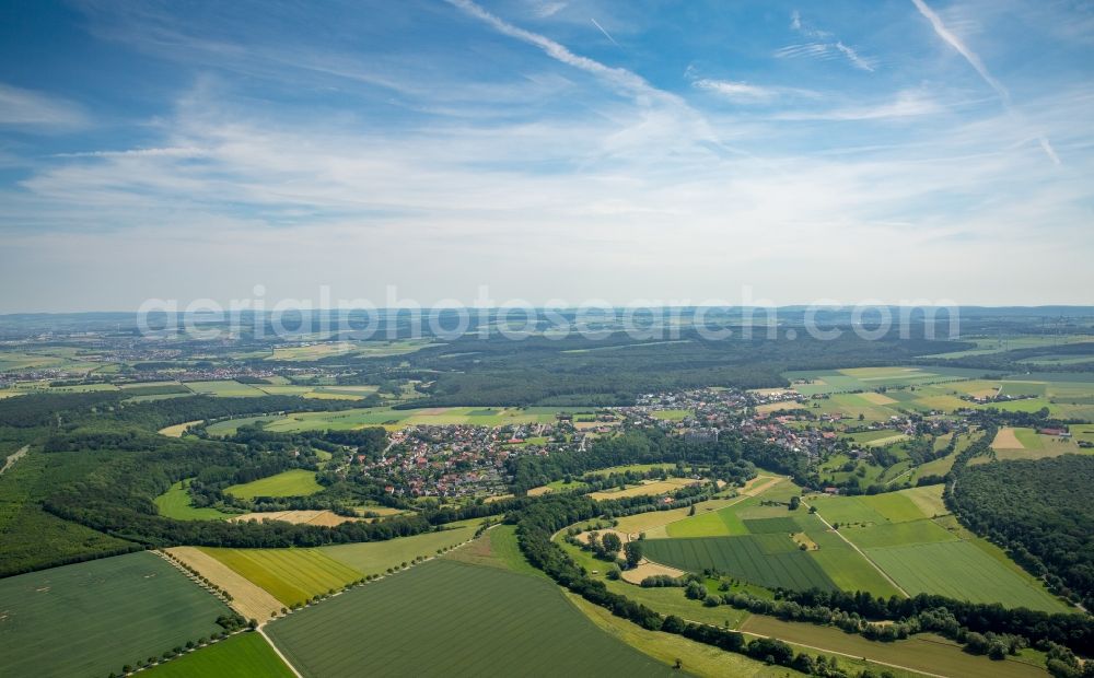 Aerial photograph Wewelsburg - Town View of the streets and houses of the residential areas in Wewelsburg in the state North Rhine-Westphalia