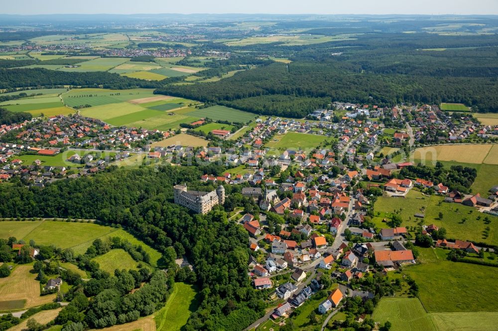 Aerial image Wewelsburg - Town View of the streets and houses of the residential areas in Wewelsburg in the state North Rhine-Westphalia