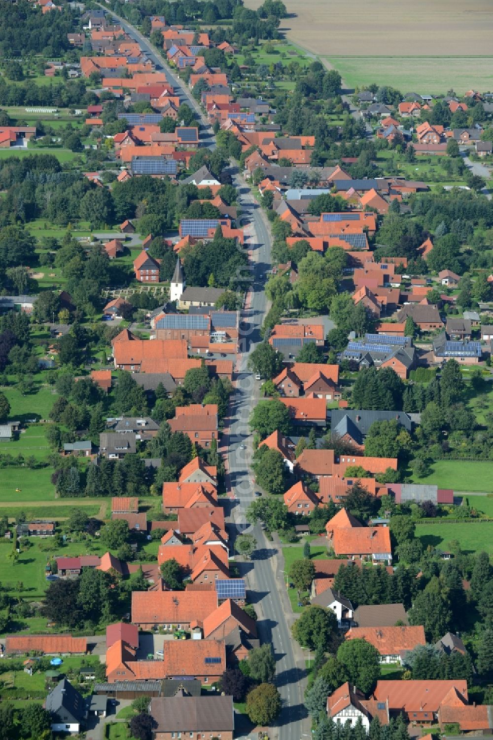 Aerial photograph Wiedensahl - Town View of the streets and houses of the residential areas in Wiedensahl in the state Lower Saxony