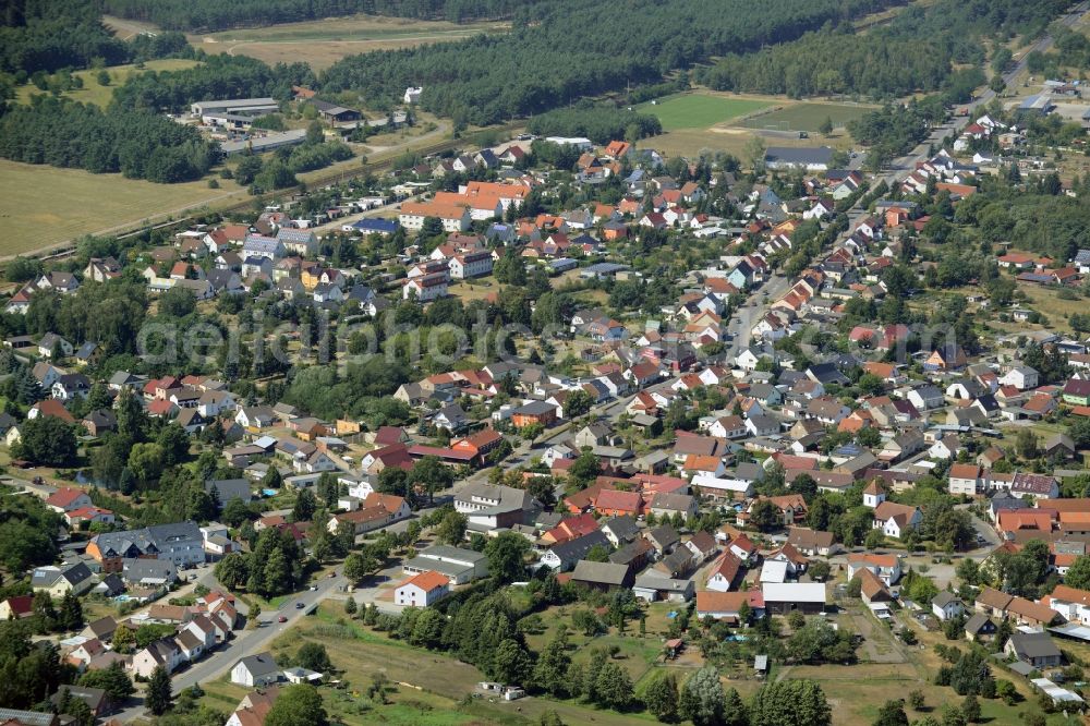 Aerial photograph Wiesenau - Town View of the streets and houses of the residential areas in Wiesenau in the state Brandenburg