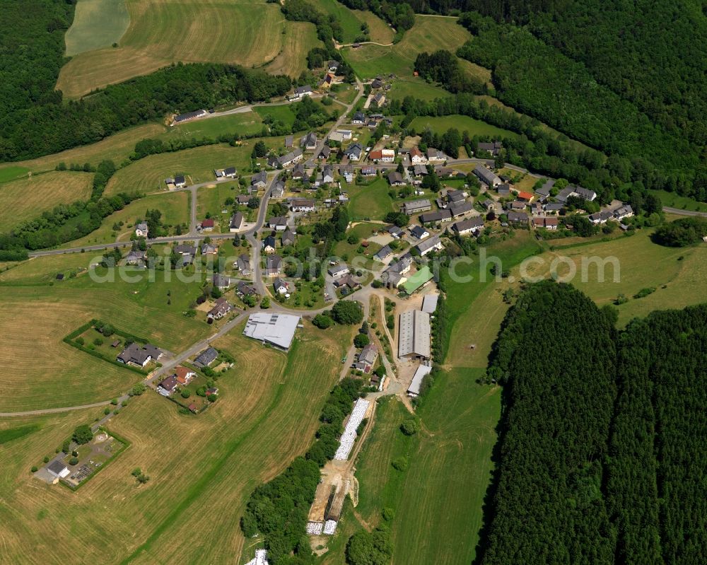 Aerial image Wilzenberg-Hußweiler - District view of Wilzenberg-Hussweiler in the state Rhineland-Palatinate