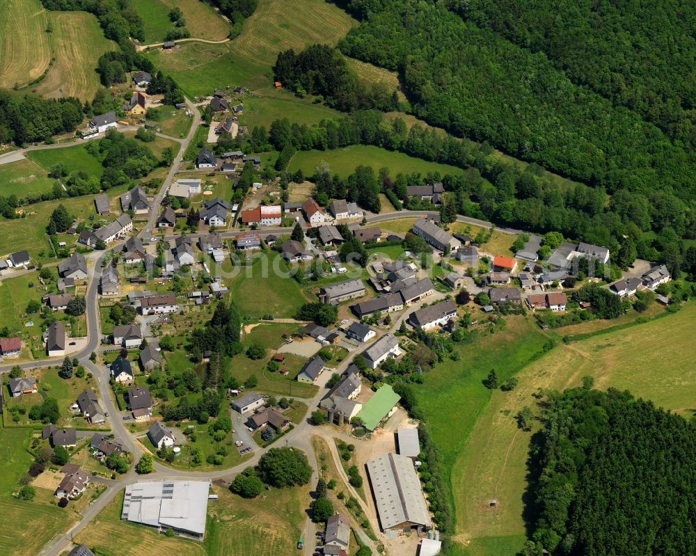 Aerial photograph Wilzenberg-Hußweiler - District view of Wilzenberg-Hussweiler in the state Rhineland-Palatinate