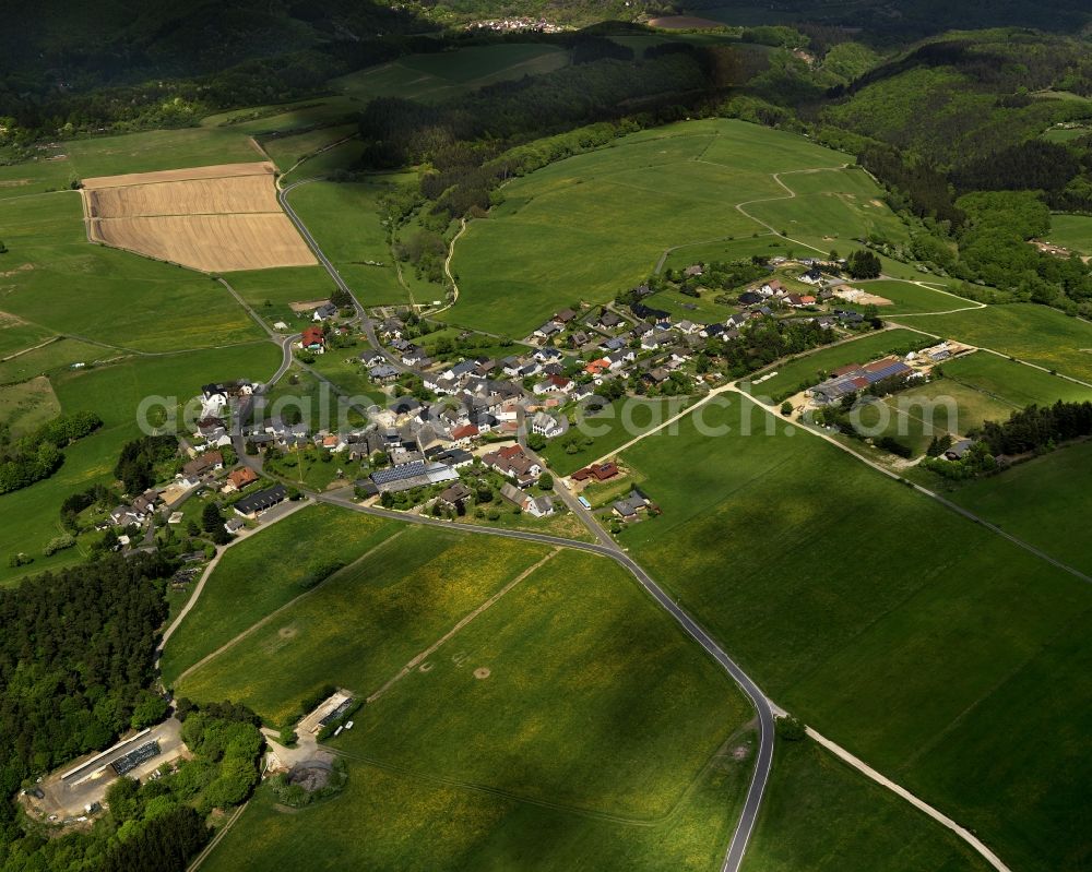 Winnerath from the bird's eye view: View of Winnerath in the county Ahrweiler in Rhineland-Palatinate. The village is between the Laufenbach valley and the Auenbach valley