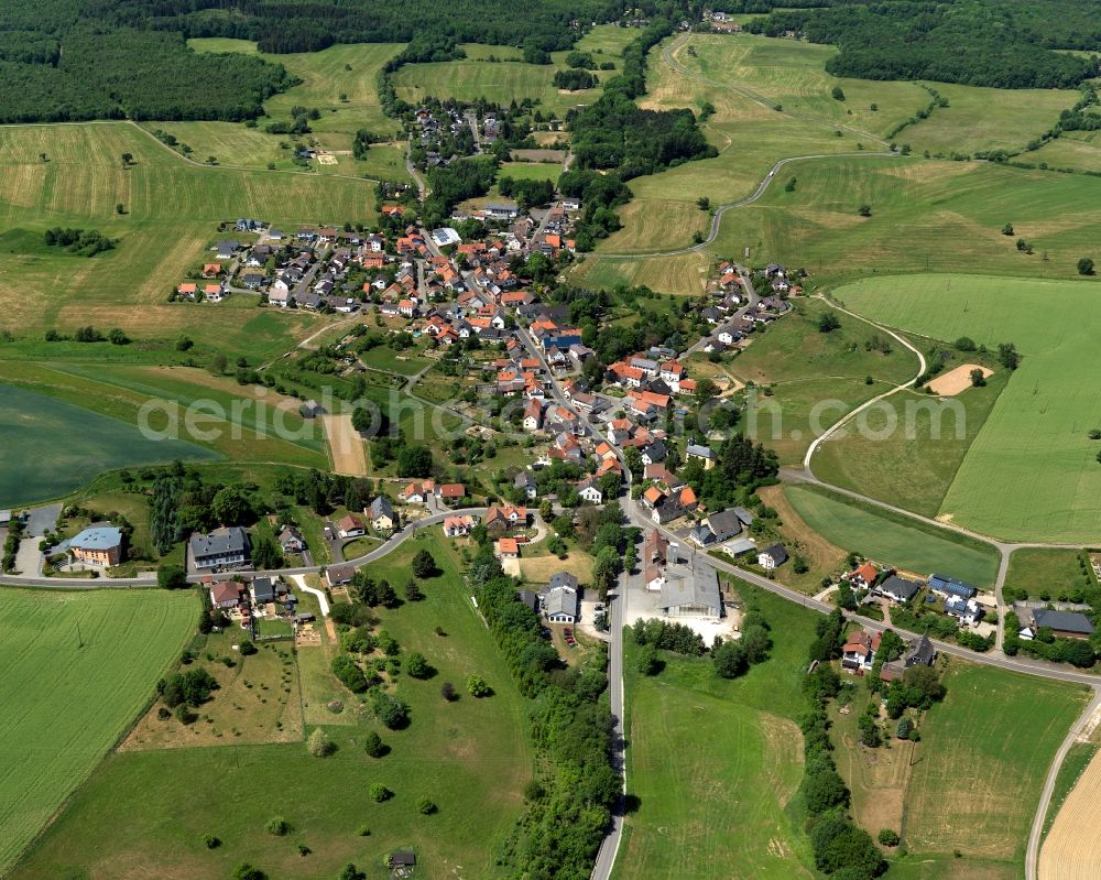 Aerial photograph Winterbach - View at Winterbach on the B29 in the state of Rhineland-Palatinate