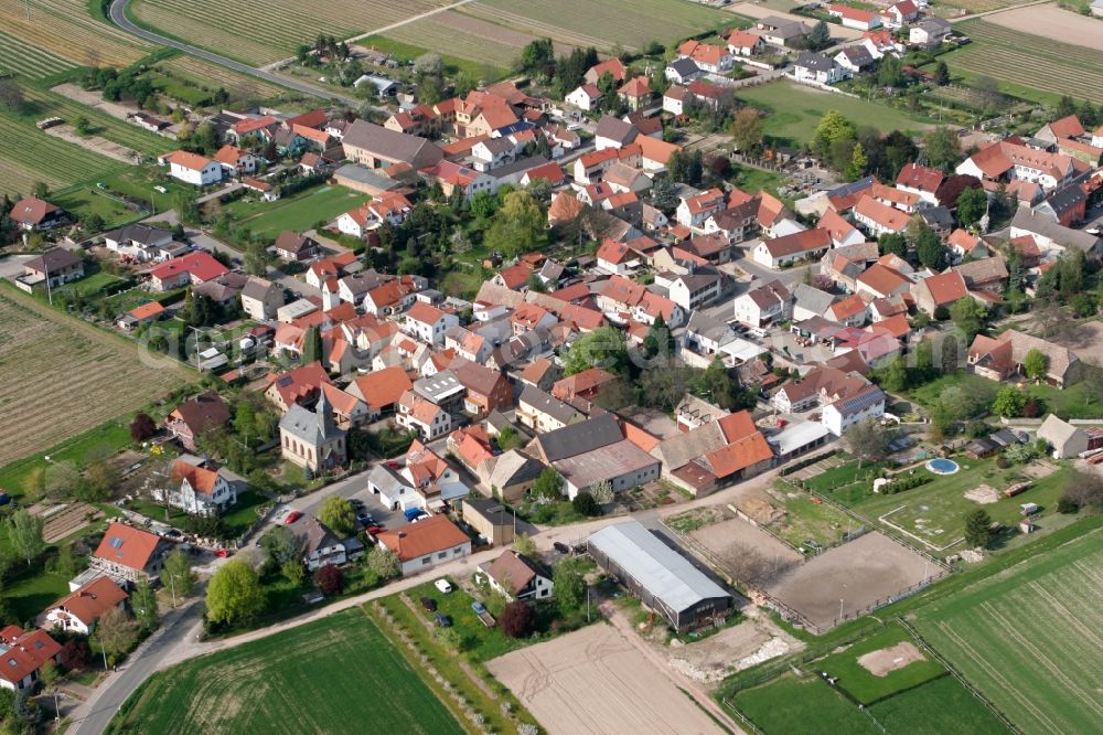 Wintersheim from above - View of surrounding landscape of Wintersheim in the state of Rhineland-Palatinate