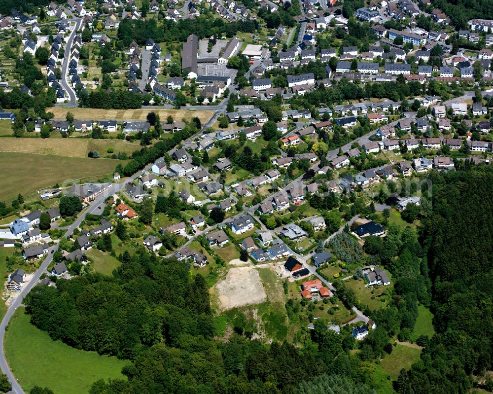 Aerial photograph Winzenberg - Town View of the streets and houses of the residential areas in Winzenberg in the state North Rhine-Westphalia, Germany