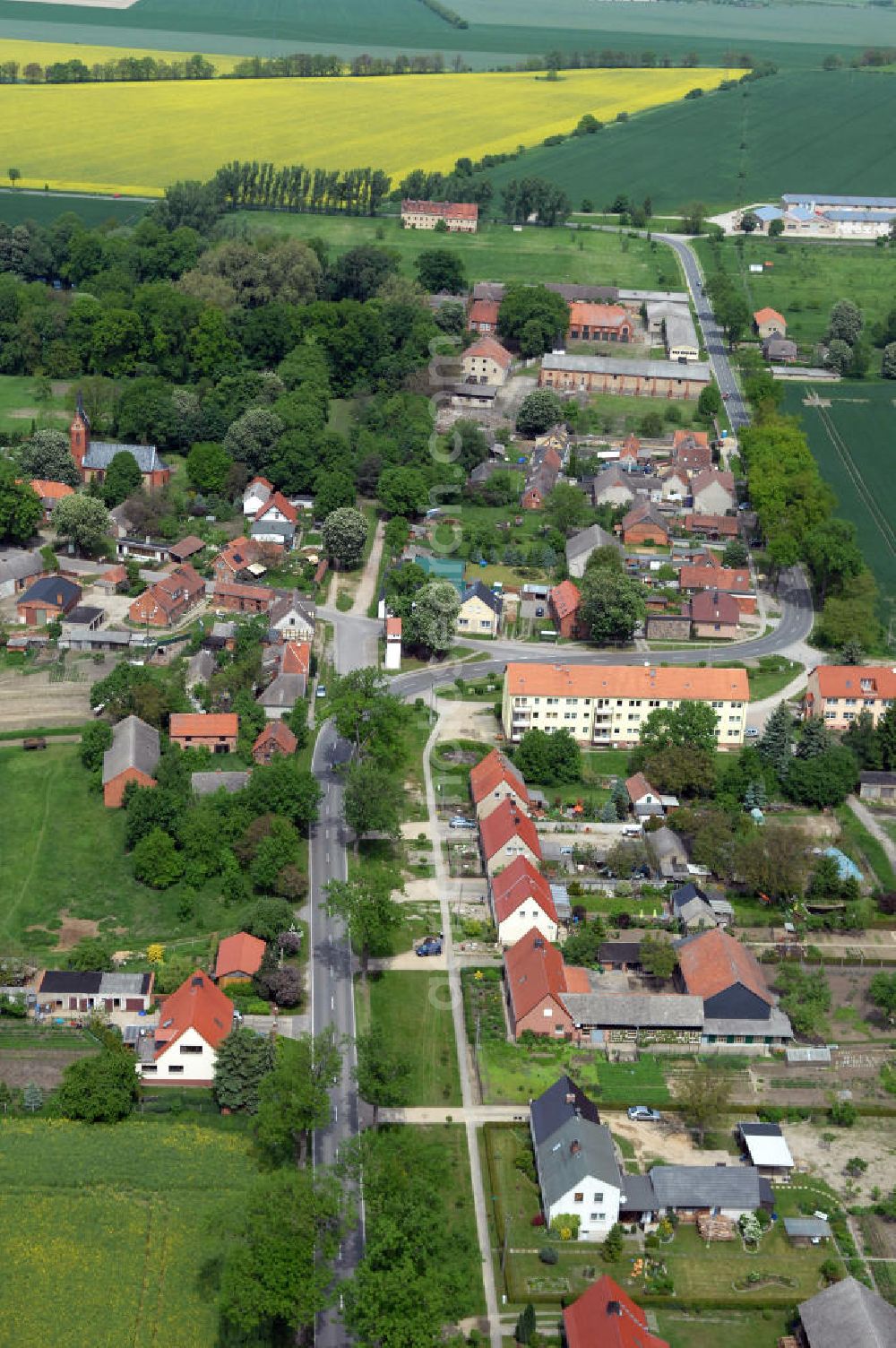 Stendal OT Wittenmoor from above - Village scape of Wittenmoor in Saxony-Anhalt