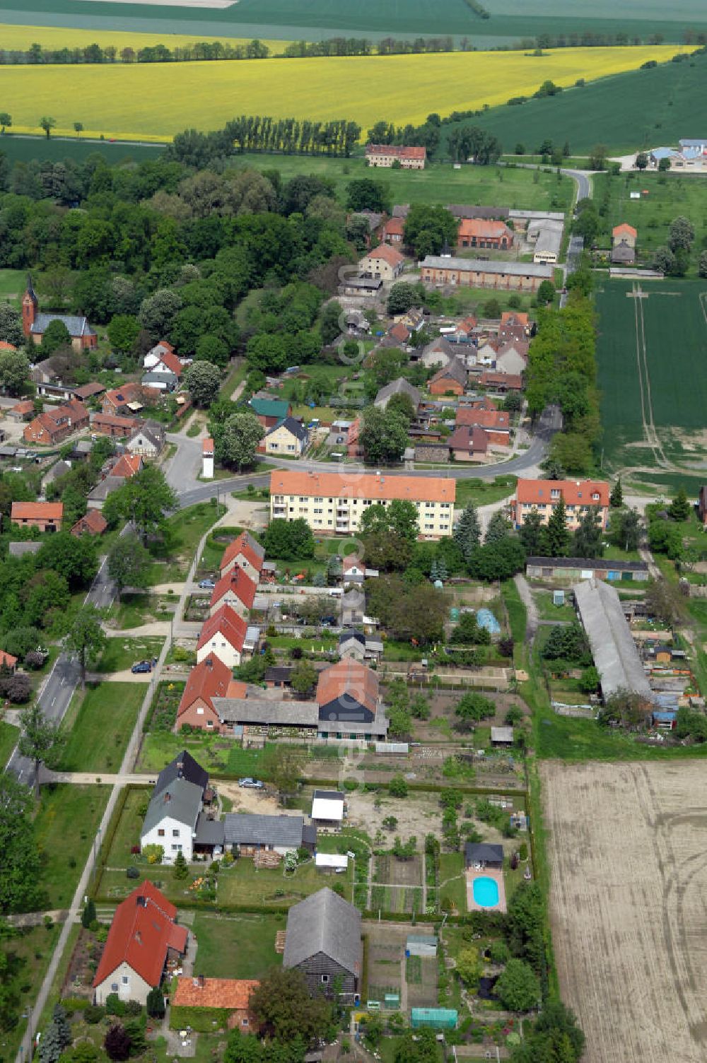 Stendal OT Wittenmoor from the bird's eye view: Village scape of Wittenmoor in Saxony-Anhalt