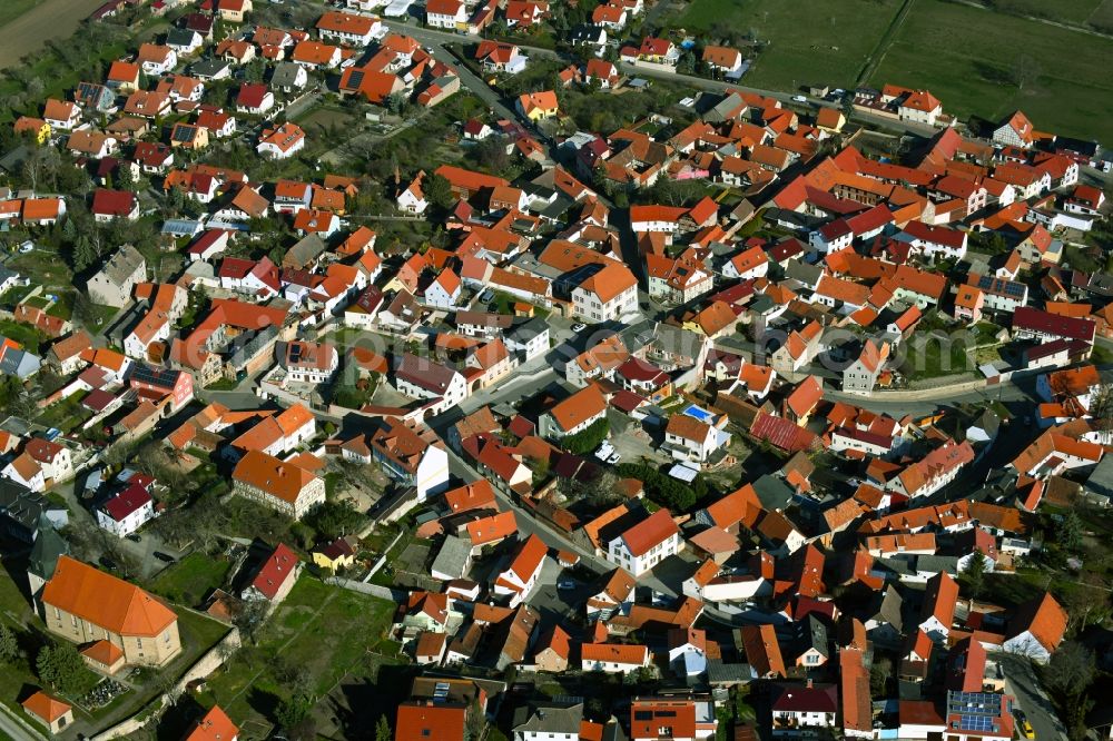 Aerial photograph Witterda - Town View of the streets and houses of the residential areas in Witterda in the state Thuringia, Germany