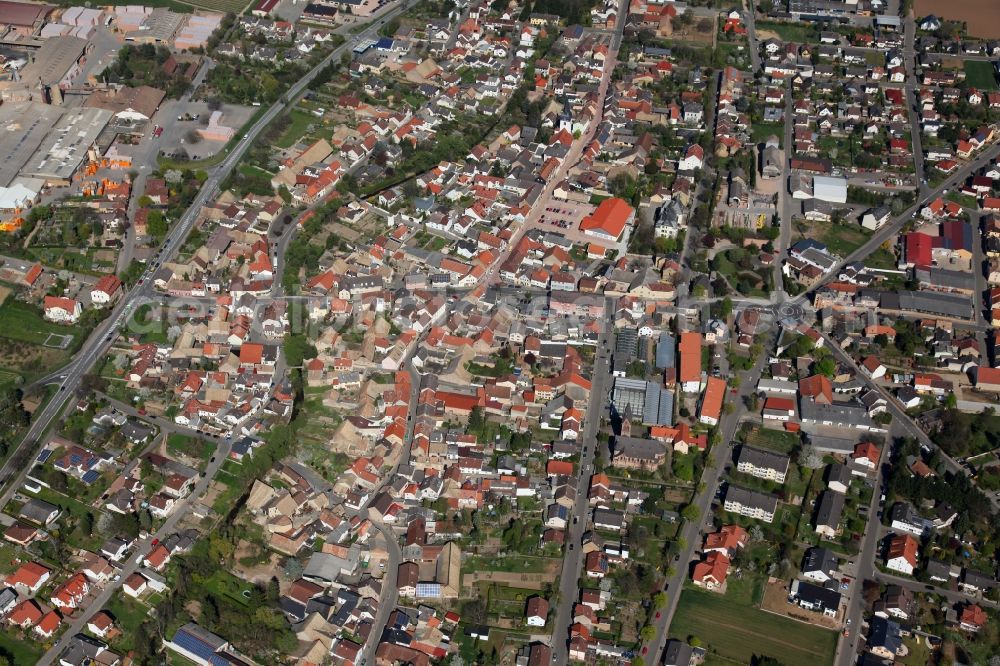 Aerial photograph Wöllstein - Townscape of Eckelsheim is a municipality in the district Alzey-Worms in Rhineland-Palatinate