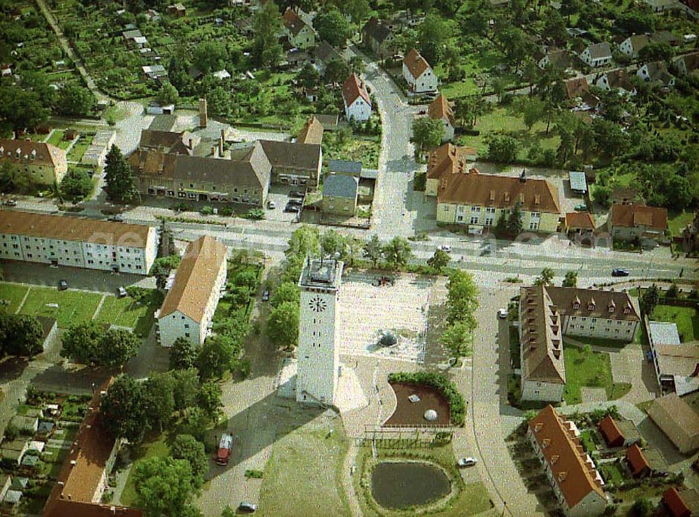 Schwarzheide / Brandenburg from above - Ortsansicht der Wohngebiete um den Wasserturm in Schwarzheide