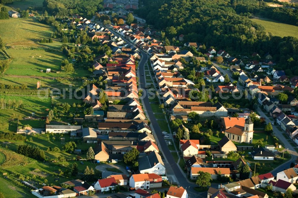 Aerial photograph Wollin - Town View of the streets and houses of the residential areas in Wollin in the state Brandenburg, Germany