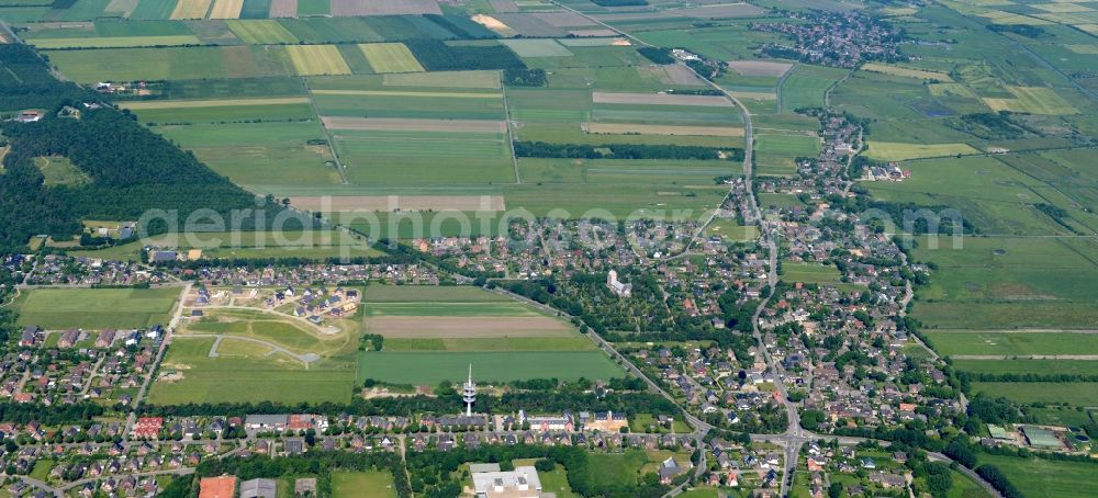 Aerial image Wrixum - Town View of the streets and houses of Wrixum in the state Schleswig-Holstein