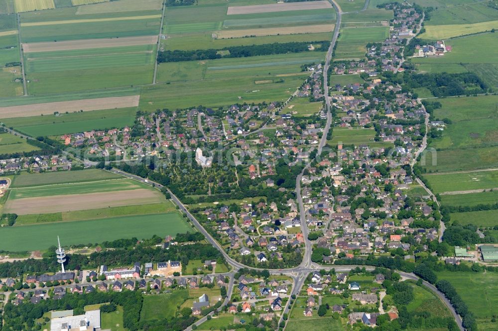 Aerial photograph Wrixum - Town View of the streets and houses of Wrixum in the state Schleswig-Holstein