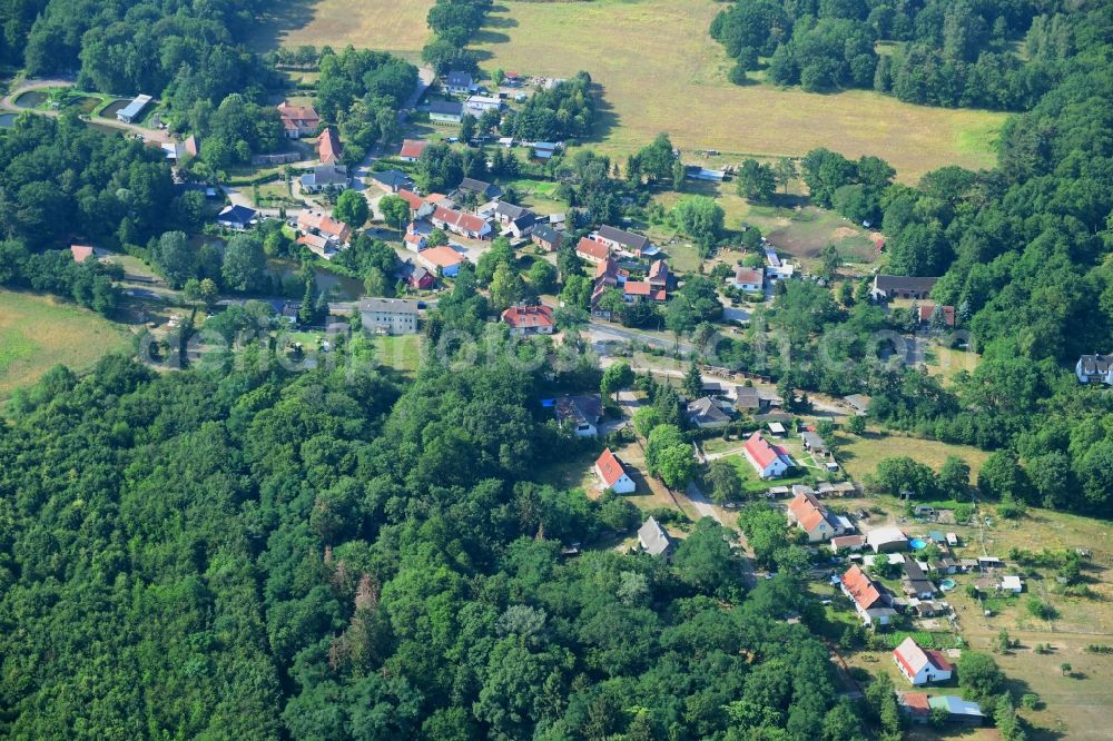 Wüstenjerichow from above - Town View of the streets and houses of the residential areas in Wuestenjerichow in the state Saxony-Anhalt, Germany