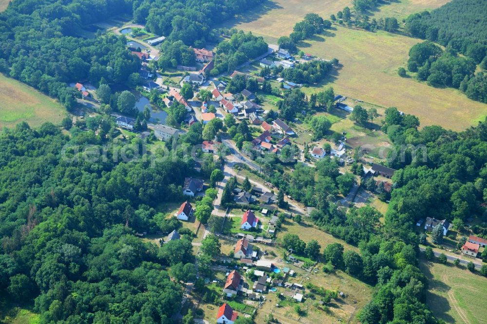 Wüstenjerichow from the bird's eye view: Town View of the streets and houses of the residential areas in Wuestenjerichow in the state Saxony-Anhalt, Germany