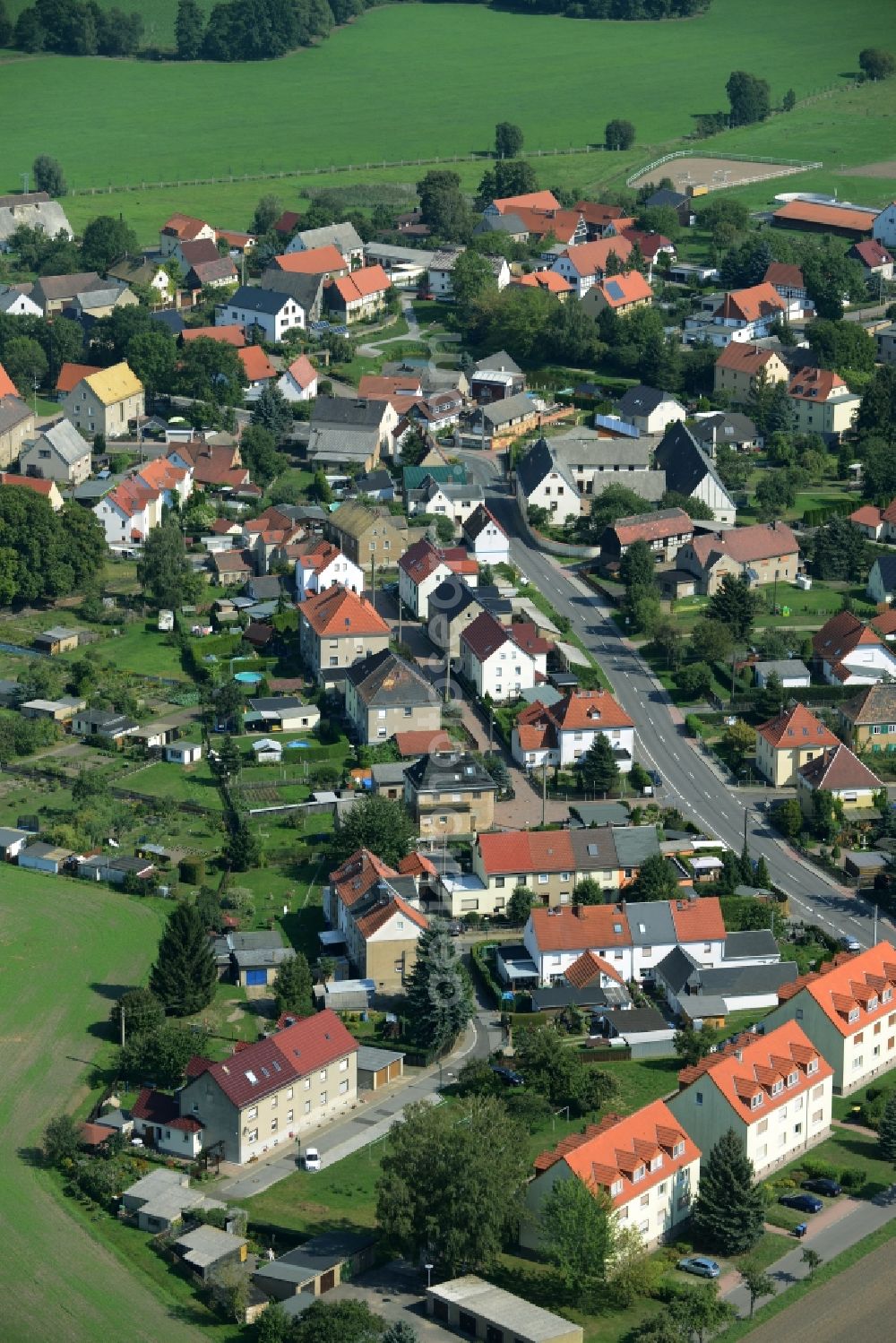 Wyhra from above - View of Wyhra in the state of Saxony