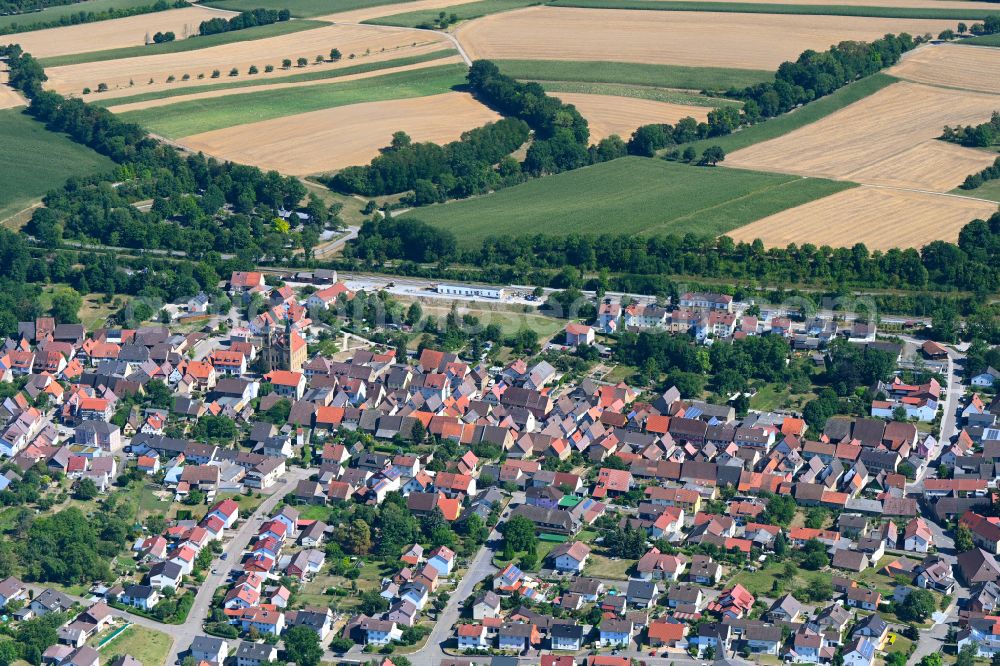 Aerial image Zaisenhausen - Town View of the streets and houses of the residential areas in Zaisenhausen in the state Baden-Wuerttemberg, Germany