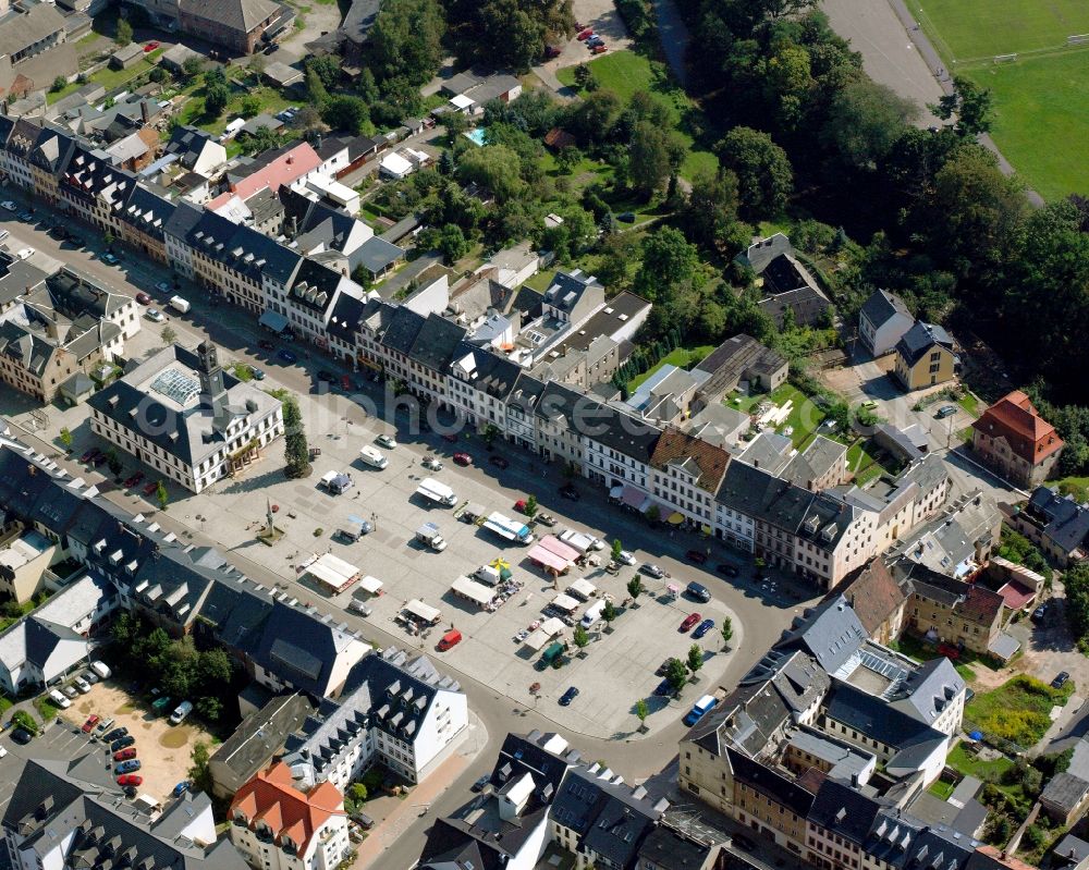 Aerial photograph Zaßnitz - Town View of the streets and houses of the residential areas in Zaßnitz in the state Saxony, Germany