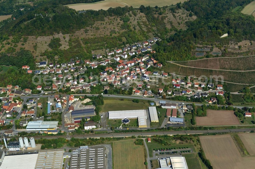 Aerial image Zeil - View on the residential and industrial area of Zeil in the state Bavaria