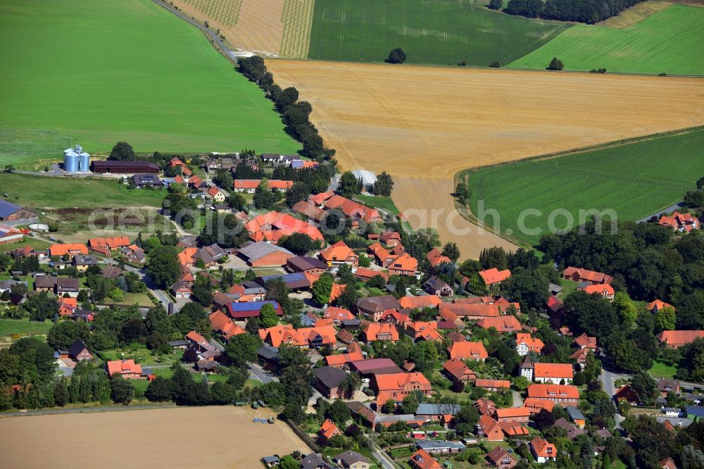 Barum from above - Town View from the center of the village Barum in the state of Lower Saxony