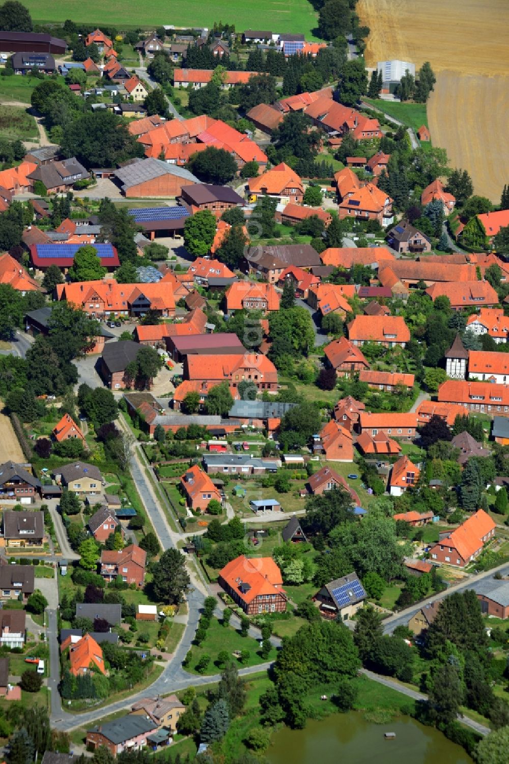 Barum from above - Town View from the center of the village Barum in the state of Lower Saxony