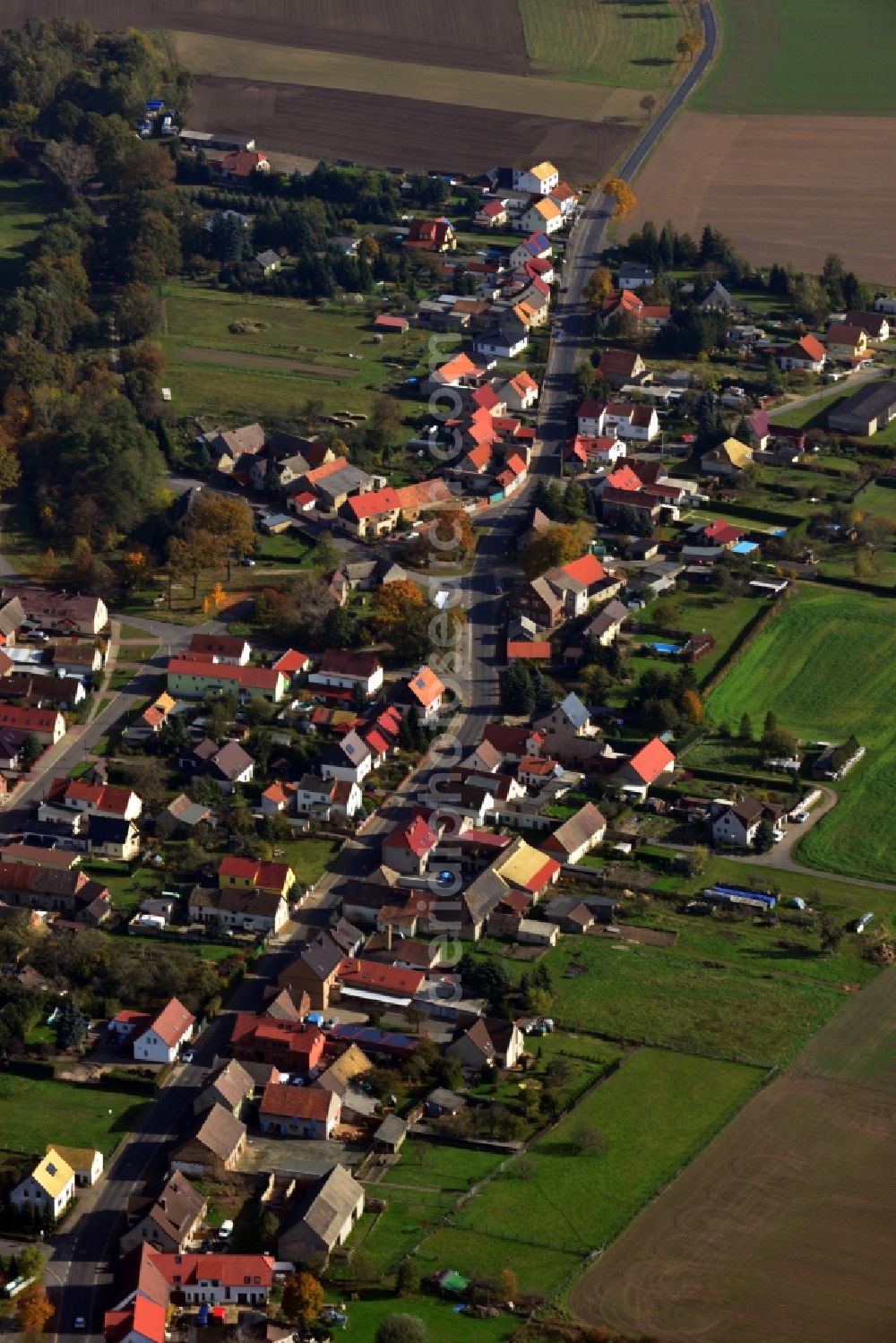 Aerial photograph Kossa - Town View from the center of Kossa in Saxony