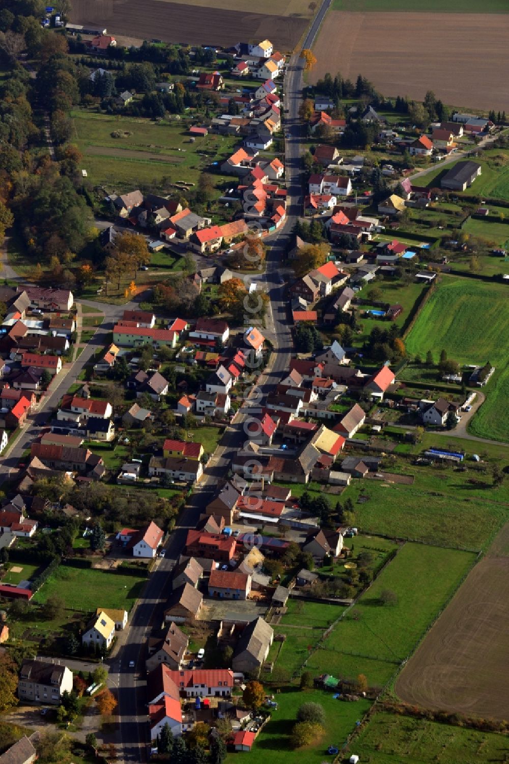 Kossa from above - Town View from the center of Kossa in Saxony