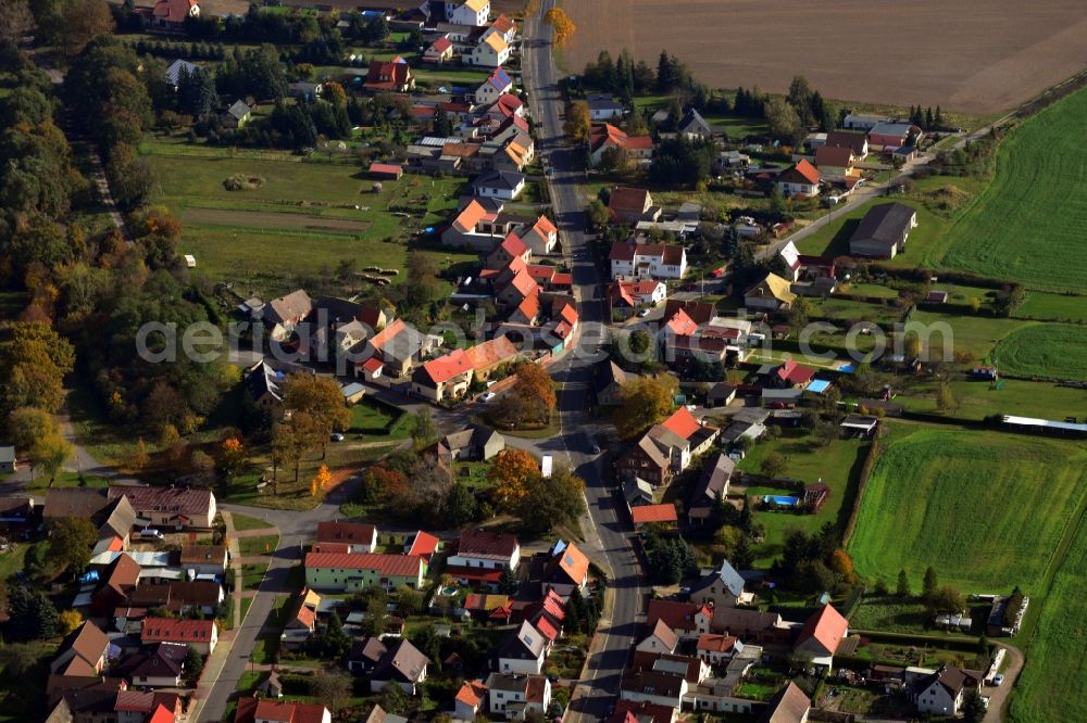 Kossa from the bird's eye view: Town View from the center of Kossa in Saxony