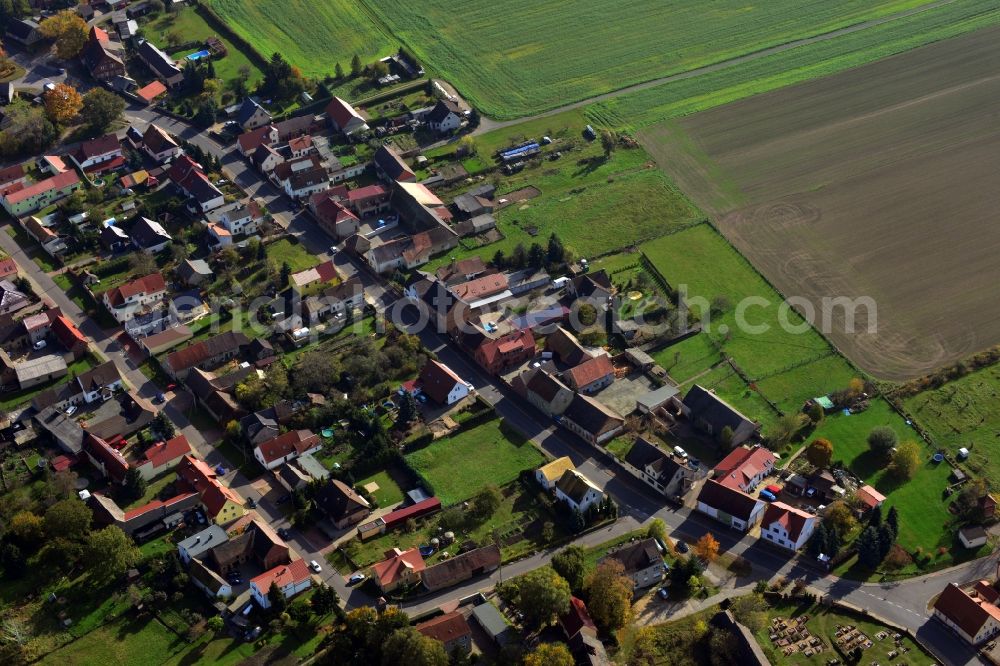 Aerial image Kossa - Town View from the center of Kossa in Saxony