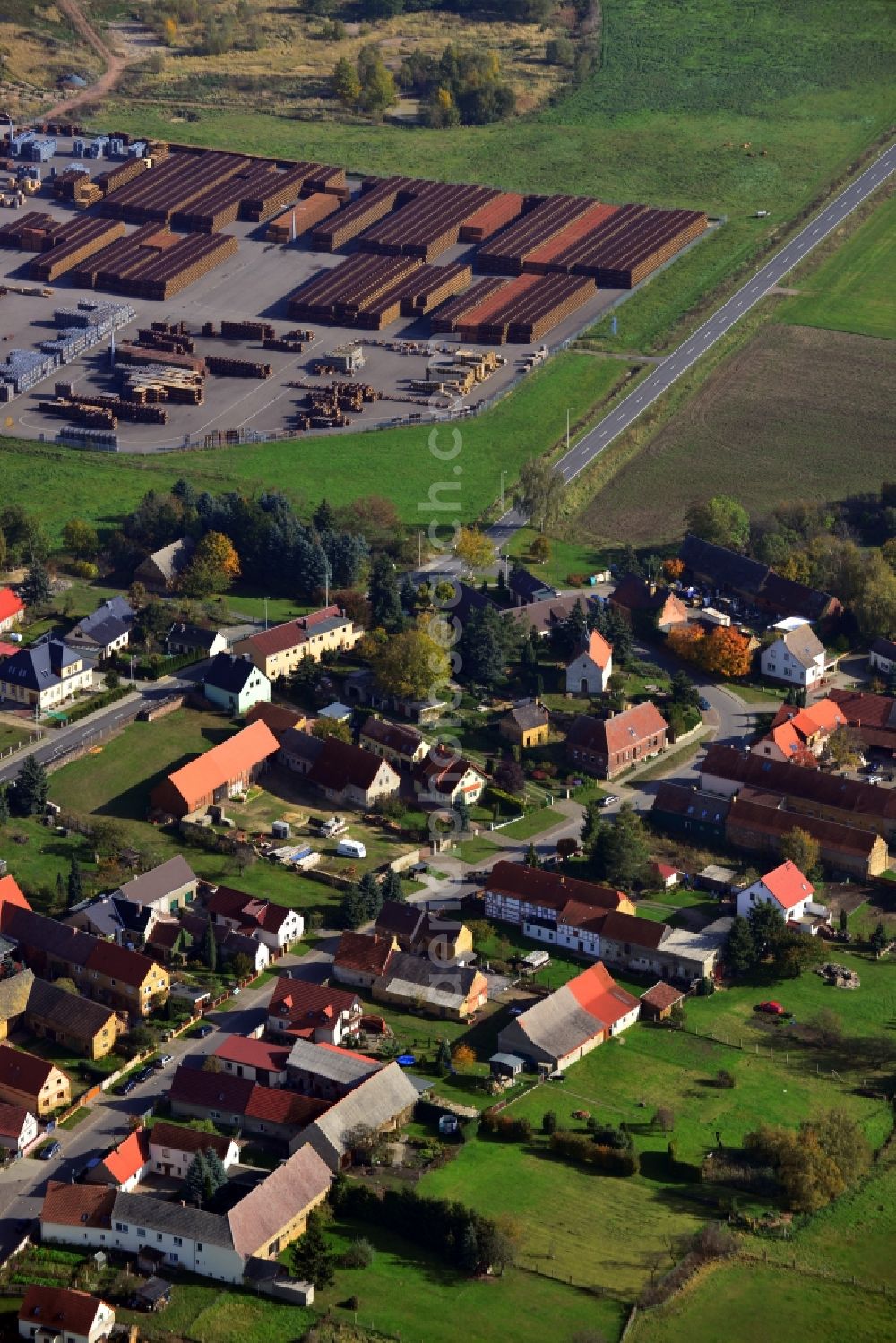 Patzschwig from above - Town View from the center Patzschwig in Saxony