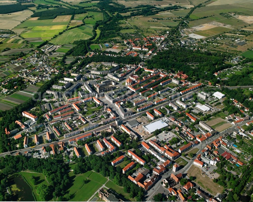 Aerial photograph Zerbst/Anhalt - Town View of the streets and houses of the residential areas in Zerbst/Anhalt in the state Saxony-Anhalt, Germany